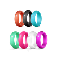 Ensemble de bagues nacrées en Silicone pour hommes et femmes, anneau de doigt large et étroit de 2.7mm, personnalisé, à paillettes, Simple