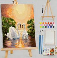 Peinture par numéros Paysage floral, Kit de peinture par numéros personnalisable sur toile, Ensemble de peinture à l'huile décorative pour loisirs créatifs