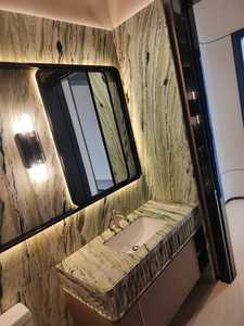 Dalle de marbre moderne de luxe vert glacier sur mesure, marbre naturel coloré pour table à manger, comptoir, mur de fond - Product Image 6