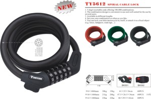 टोनीऑन 5 अंकों का पासवर्ड नंबर कॉम्बो एंटी-कट साइकिल संयोजन अच्छा केबल बाइक लॉक - Product Image 5