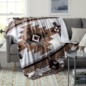 Verão Ar Condicionado Tamanho Grande 240*220cm Escritório Sofá Camping Imprimir Flanela Bohemian Throw Custom Fleece Blanket - Product Image 3