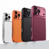 Casing Ponsel Kulit Mewah Matte untuk iPhone 12 13 14 15 16 17 18 Pro Max 16Plus 11 Anti Benturan Pelindung Lunak Bumper Belakang