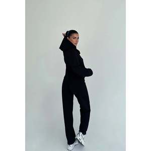 Chándal Deportivo para Niños Naerys, Negro, Cortavientos, Transpirable, con Cierre, Diseño Personalizado con Capucha, Tallas Grandes, Logotipo Impreso, para Correr en Invierno - Product Image 1