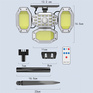 Solar <b>Led</b> Wall <b>Light</b> Outdoor 360 Degree <b>Motion</b> <b>Sensor</b> Solar Powered Garden Patio Lamp <b>With</b> Polycarbonate Diffuser - Product Image 3