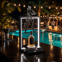 Support de Bouteille LED Rechargeable Style Parisien, Présentoir Lumineux à Changement de Couleur pour Champagne et Vin, Support Lumineux pour Liqueurs pour Bar et Boîte de Nuit
