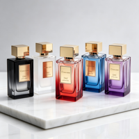 Flacon de parfum vide de luxe en verre épais 50 ml 100 ml avec bouchon doré, emballage cadeau personnalisé pour cosmétiques et parfums