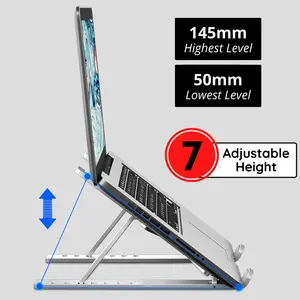 卸売高さ調節可能なホルダー見えないプラスチック金属ポータブル折りたたみ式アルミニウム調節可能なラップトップスタンド