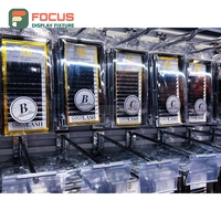 Présentoir de Luxe pour Perruques, Étagère Multi-Niveaux avec Cadre en Verre, Unité de Présentation pour Prothèses Capillaires avec Éclairage LED, Écologique et Étanche