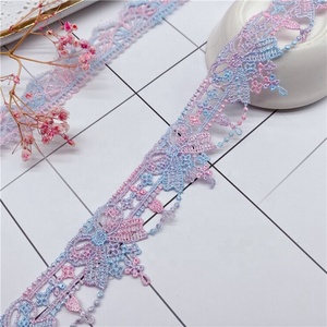 Arco Iris de encaje de un solo lado, código de barras de poliéster, se puede usar cinta de color, accesorios de boda, encaje soluble en agua de color - Product Image 6