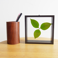Nordique Simple plante de fleur séchée Double face Table en verre Transparent cadre photo créatif cadre de spécimen