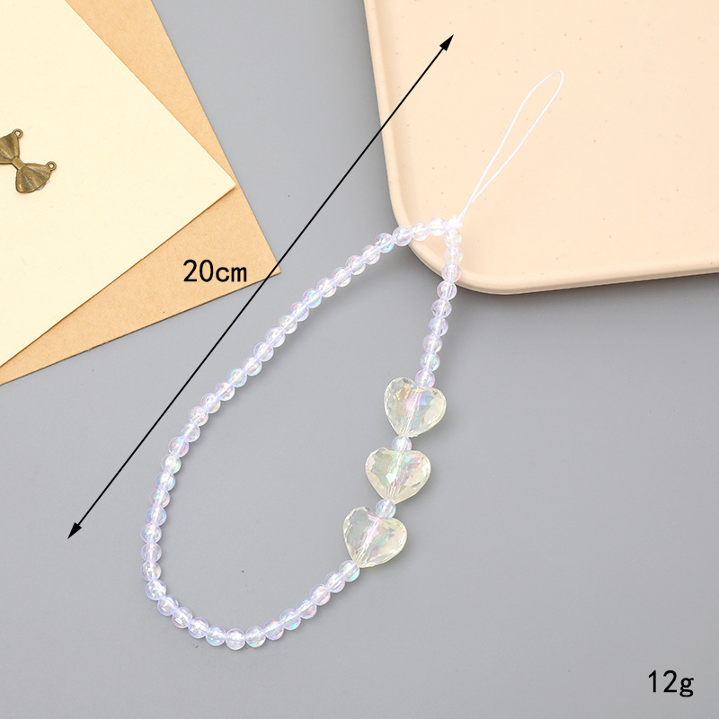 K3721 ab color transparent bead phone chain