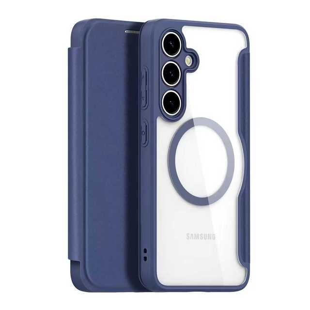 Flip Magnetic PU Leather Card Holder Case with Hard PC Back for S25 Ultra Shockproof High Quality Protective Cover
