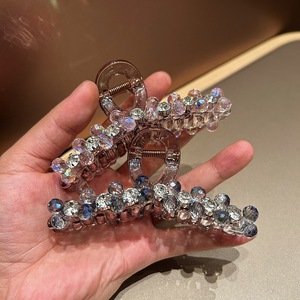 Pinces à cheveux en cristal brillant, élégantes et luxueuses, grandes pinces antidérapantes pour chignon arrière de la tête pour femmes - Product Image 1