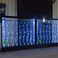 Décoration murale autoportante en acrylique LED avec cascade, écran de séparation, programme de danse des bulles, mur d'eau
