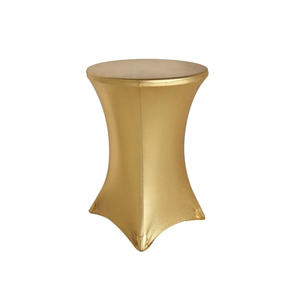 <span class=keywords><strong>Nappe</strong></span> de table de bar et de cocktail en polyester extensible, couleur unie, personnalisable, avec revêtement argenté, pour l'exportation - Product Image 5