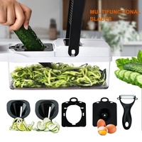 Multifunctionele aardappel- en uiensnijder, groentesnijder, spiraalsnijder, mandoline, groentesnijder, voedsel- en groentehakker
