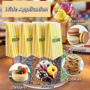 Sacs personnalisés pour boulangerie avec fenêtre transparente, sacs à popcorn, sacs à snacks en papier sulfurisé imprimés avec logo personnalisé et fermeture à lien métallique - Product Image 3