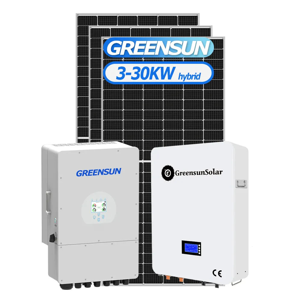 Greensun 5000W Solar System Price 3KW 5KW 6KW 8KW 10KW Hybrid Solar Energy System for Home