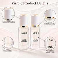 Base de maquillage liquide HKH Clear Bottle Face Primer avec capuchon blanc texturé et col doré pour tous types de peau