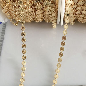 14K सोने भरा गहने श्रृंखला थोक रोल थोक स्थायी गहने गहने बनाने के लिए अंकित चेन हार कंगन पायल - Product Image 6