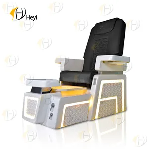 Luxury Professional White Pu Leather Pipeless Magnetic Jet Nail Salon Foot Spa Massage Electric Pedicure Manicure Chair