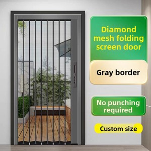Hiện đại gấp muỗi màn hình Cửa kim cương lưới màn hình trượt cho chống mèo chống chuột chống trộm có thể thu vào vô hình bán buôn - Product Image 4