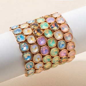 <span class=keywords><strong>Bracelet</strong></span> extensible en émail perlé CENDA Fashion Jewelry, plaqué or 18 carats, avec cristaux colorés, empilable, <span class=keywords><strong>pour</strong></span> femmes - Product Image 3
