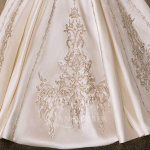 Lsgz02 Vestido de Novia Romántico Blanco con Rosas 3D en Toda la Superficie, Escote Corazón, Cola Catedral, Vestido de Novia Jancemebr - Product Image 5