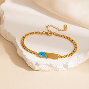 Grensoverschrijdend populaire roestvrijstalen dolfijn vierkante armband, licht luxe niche high-end ster sieraden, modieus elegant - Product Image 4