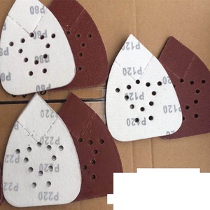 Pms 50 peças Discos de Lixa Triangulares com Flocagem 133*95*12mm, com Furos, de Óxido de Alumínio, com Fixação por Gancho e Laço - Product Image 5