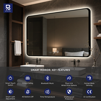 Espejo LED Inteligente con Iluminación de Diseño Nuevo 2026, Espejo de Baño Iluminado con Luz, Profesional para Uso en Hoteles y Salones