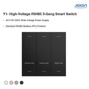 Y1 시리즈 RS485 Modbus <span class=keywords><strong>3</strong></span>구 스마트 스위치 AC110V 250V 이중 부하 관리 기능 탑재 상업용 사무실 조명 시스템 - Product Image 4