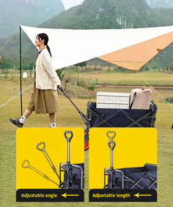 Custom Outdoor <b>Heavy</b> <b>Duty</b> Portable Foldable Large Capacity Folding Camping <b>Trolley</b> Luggage Beach Lawn Wagon Cart with Four Wheel - Product Image 2