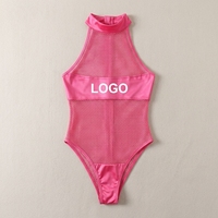 Maillot de bain une pièce monokini en résille à licou, style Carnaval Monday Wear Jouvert, personnalisé OEM ODM, vente en gros, vêtements de plage