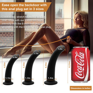 SEXBAYシリコーンディルドアナルプラグベントベース付き人工ペニスバットプラグ女性と男性用 - Product Image 5