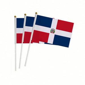 Drapeaux miniatures à agiter à la main en polyester personnalisés pour l'extérieur, République Dominicaine, vente en gros - Product Image 5