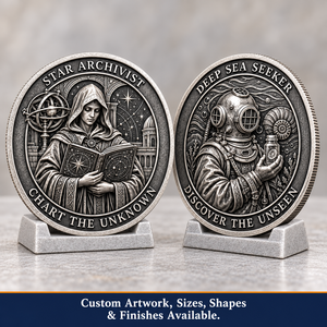 Monedas de Desafío Personalizadas para Estudiantes y Exploradores del Mar Profundo con Diseños en Relieve Detallados para Regalos Coleccionables OEM ODM - Product Image 1