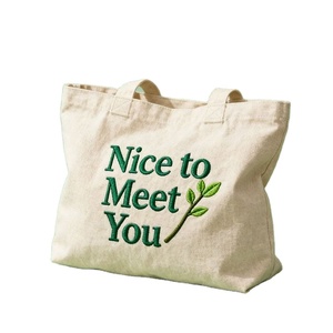 Custom Letter <b>Tote</b> <b>Bag</b> <b>Large</b> Capacity Plain <b>Canvas</b> <b>Bag</b> Green Embroidered Fresh Shoulder <b>Bag</b> - Product Image 1