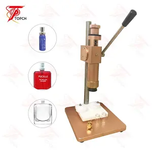 Máquina de friso manual de perfume, máquina pulverizadora de empacotamento de garrafa de vidro perfume para prensa no colarinho, equipamento de pressão