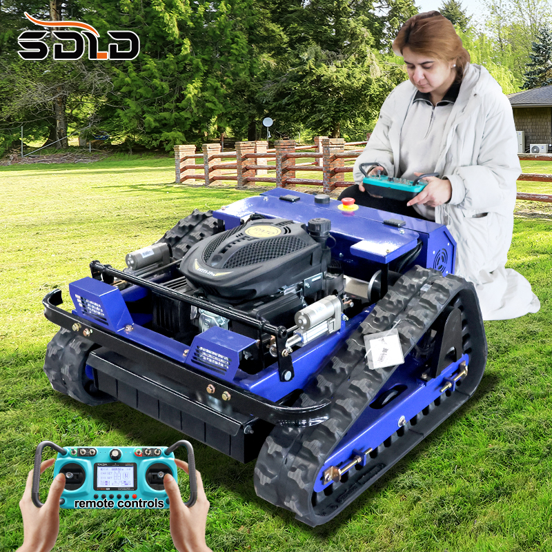 Free Shipping 550mm 600mm Crawler Smart Zero Turn Remote Control Lawn Mowers With Snow Shovel