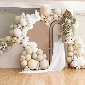 Conjunto de globos de crema bonita de albaricoque blanco arena, globos de varios tamaños para despedida de soltera, boda, Baby Shower, decoración de fiesta de cumpleaños