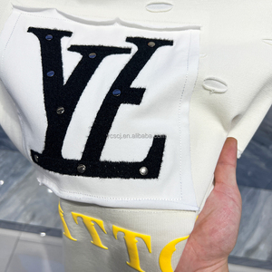 T-shirt da uomo di lusso in cotone a maniche corte, nuovo modello primavera estate, stile casual confortevole con ricamo e foro, peso 220 grammi - Product Image 6