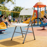 Chaises pliantes pour événements, haut de gamme, empilables, en PP + métal, pour mariage, extérieur, camping, événements, fêtes