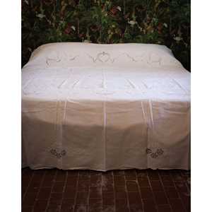 Cubrecama de Lino Blanco con Encaje, Cubrecama de Microfibra Acolchado Suave, Tamaño Personalizable (Individual, King, Queen) para Uso Doméstico y en Hoteles - Product Image 2