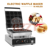 110V 220V Oem Commercial 16 grilles Mini Machine à gaufres de forme ronde électrique 16 tranches gaufrier rond