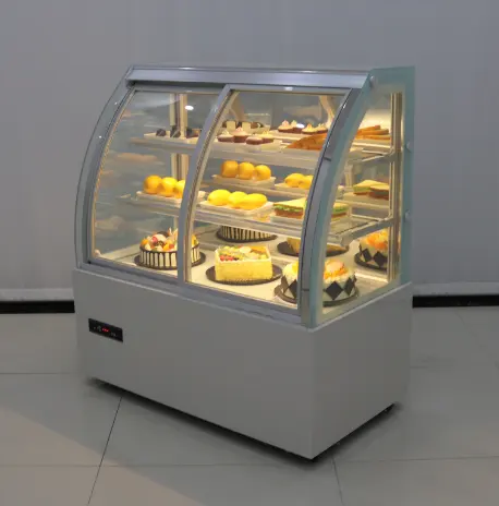 Vitrina de exhibición redonda para repostería, enfriador superior de mesa, 0,9 M