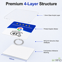 En Stock, Letrero Acrílico con Chip NFC 215 Original, Resistente al Agua, en Varios Idiomas, para Mostrar Reseñas de Google