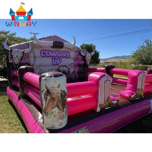 Riding Rodeo Cowgirl rose mécanique Bull Western Jumping Castle avec des crânes et des <span class=keywords><strong>bottes</strong></span> <span class=keywords><strong>de</strong></span> cow-boy, PVC durable pour les fêtes d'enfants - Product Image 6
