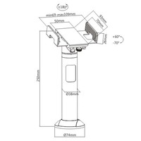 PTS-04 Premium Nouveau Pos Pivotant Largeur Réglable Universel Carte De Crédit Support De Montage Mobile POS Terminal Pos Stand OEM ODM