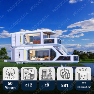 Casa contenedor de cápsula espacial de doble cubierta Casa prefabricada de lujo de diseño prefabricado con energía solar para uso en hoteles - Product Image 3